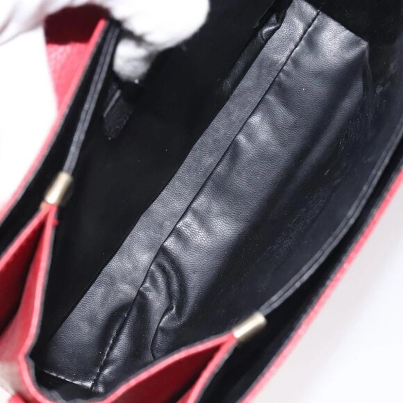 BALENCIAGA Shoulder Bag Leather Vintage Red Gold - Picture 14 of 15